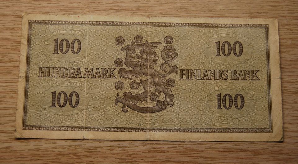 100 markkaa 1955 Suomen pankki