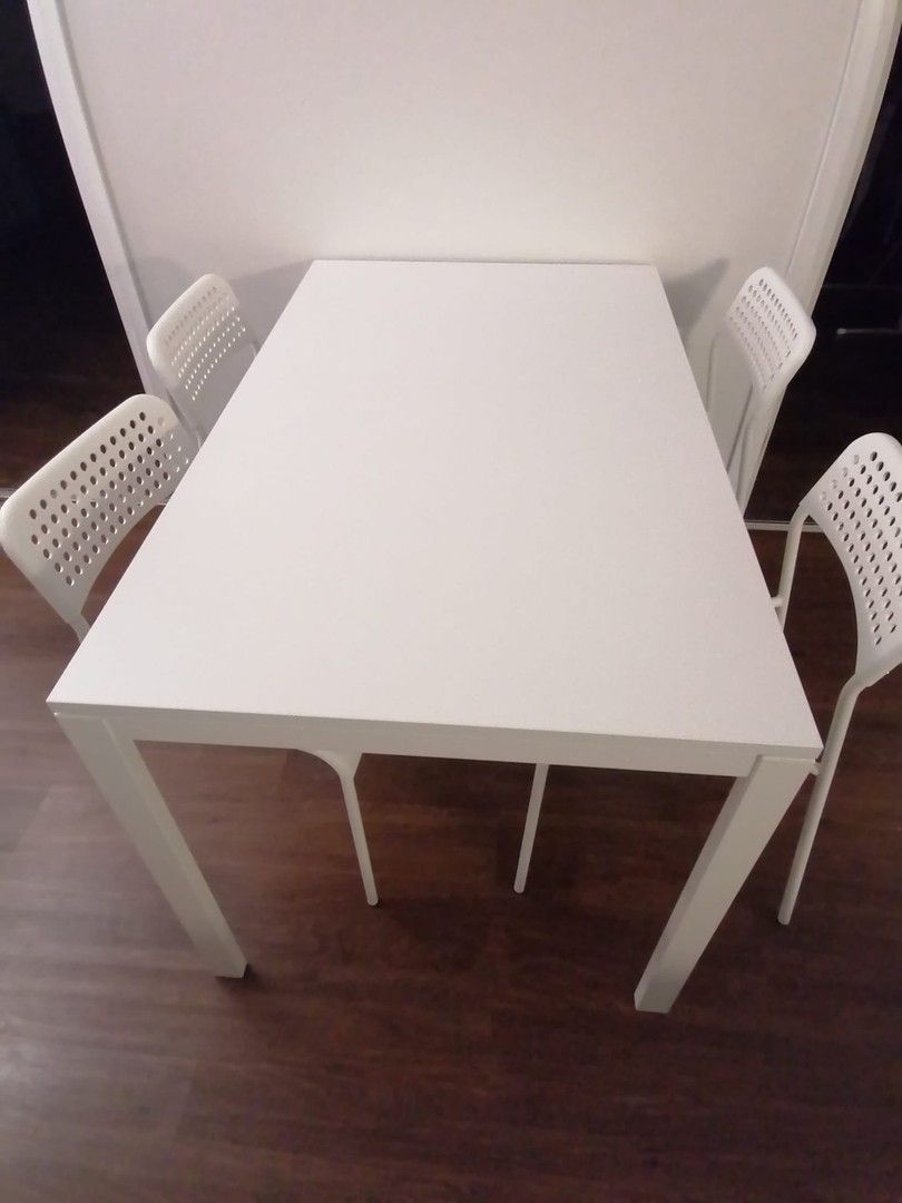 MELLTORP / ADDE pöytä + 4 tuolia