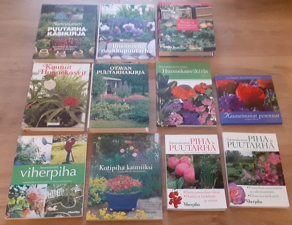 Puutarhakirjoja ja kukkakirjojoja