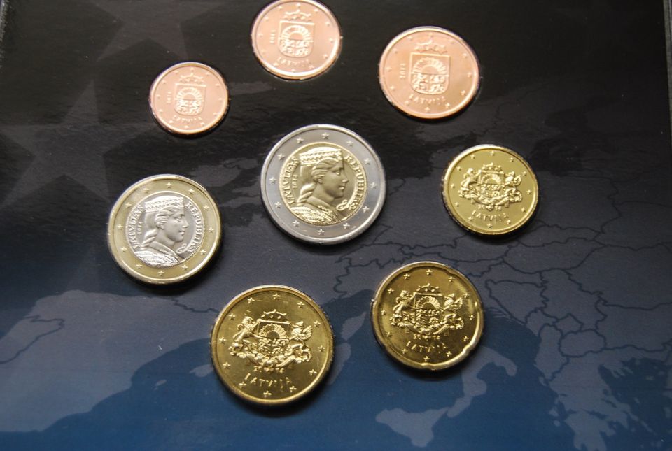 Latvia first euro coin set 2014