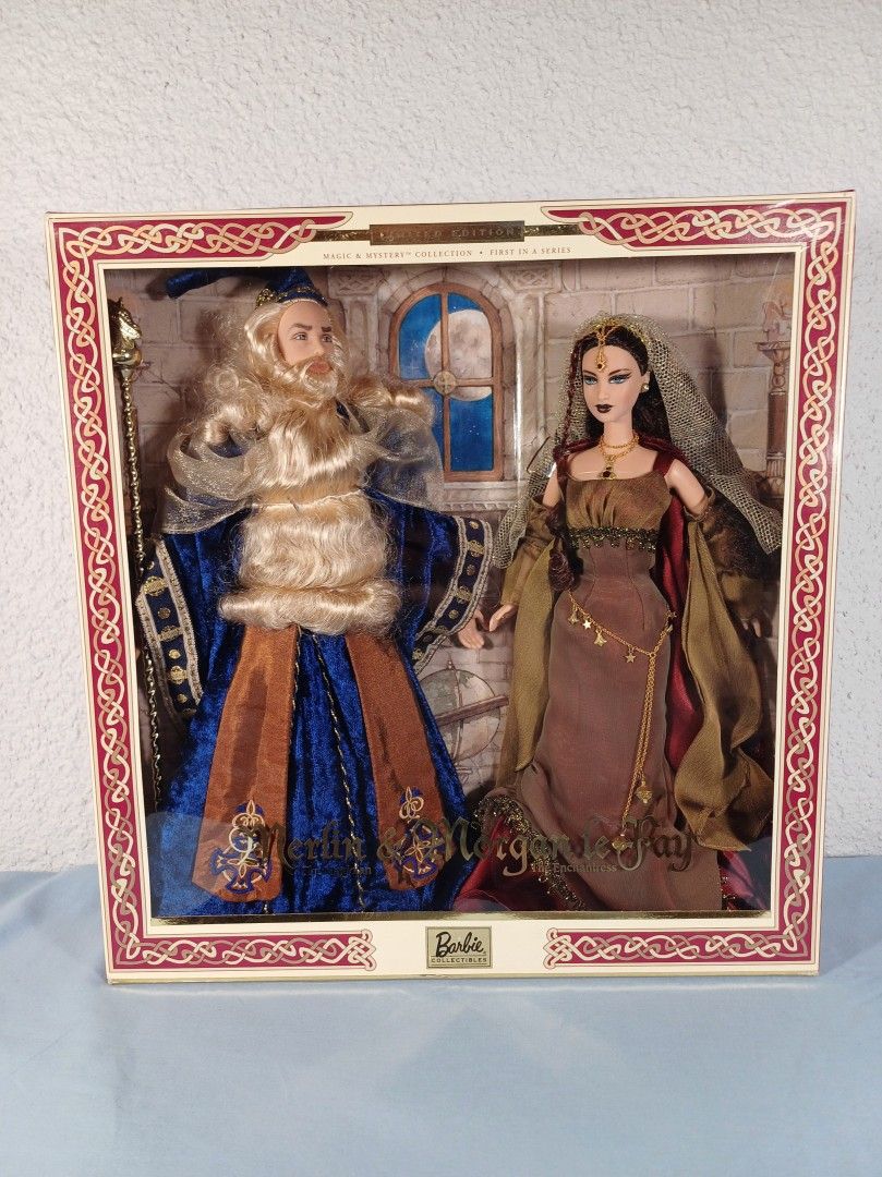 Barbie Merlin &Morgan le Fay NRFB,keräily collector