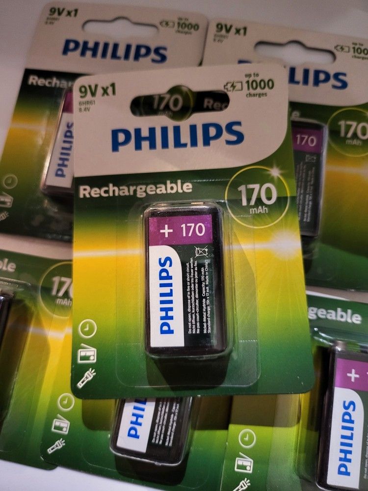 Uusia Philips 9v ladattavia akkuja