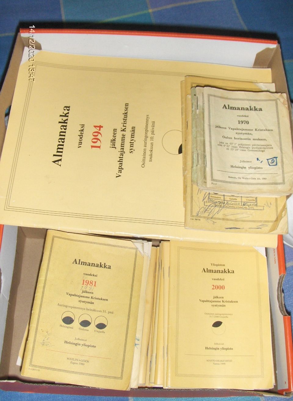 Yliopiston almanakat 1970-2001, 4 e/kpl