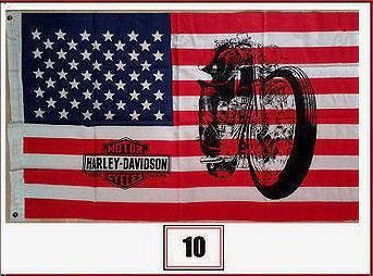 Harley-Davidson - USA flag with the biker seinälippu 12e/kpl