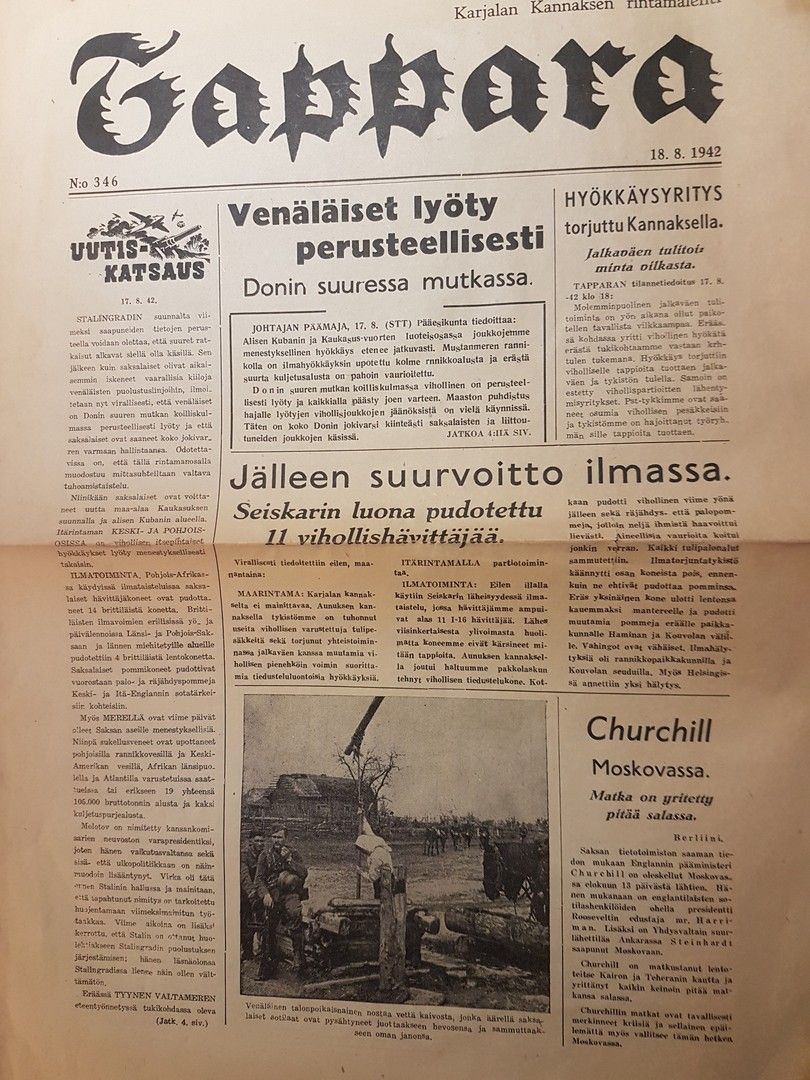 Tappara-lehden numero 346 18.8.1942