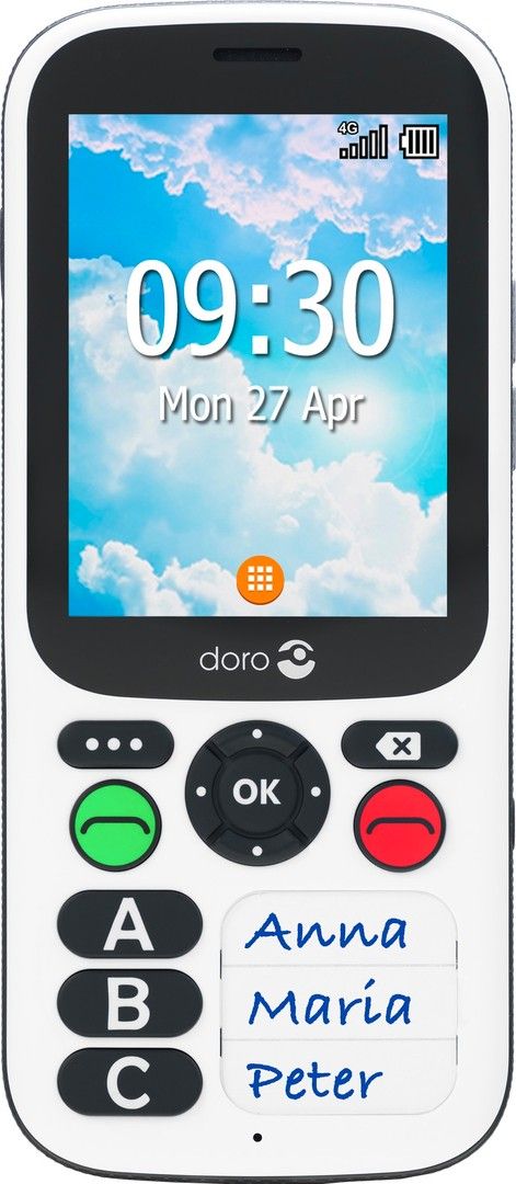 Doro 780X matkapuhelin (musta/valkoinen)