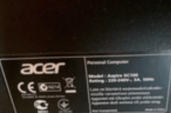 Acer-tietokoneen keskusyksikkö