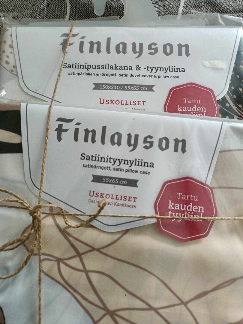 Finlaysonin Uskolliset satiinipussilakanasetit 2+2tyynyl. uudet käyttämättömät