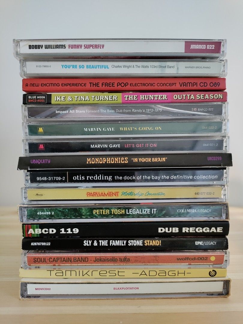 CD-levyt: soul, funk, reggae yms