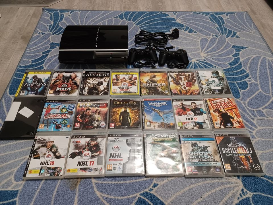PS3 Konsoli ja 20 Peliä
