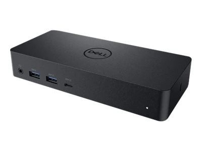 Dell d6000 universal dock, usb 3.0/usb-c -telakointiasema, 130w, musta, reused