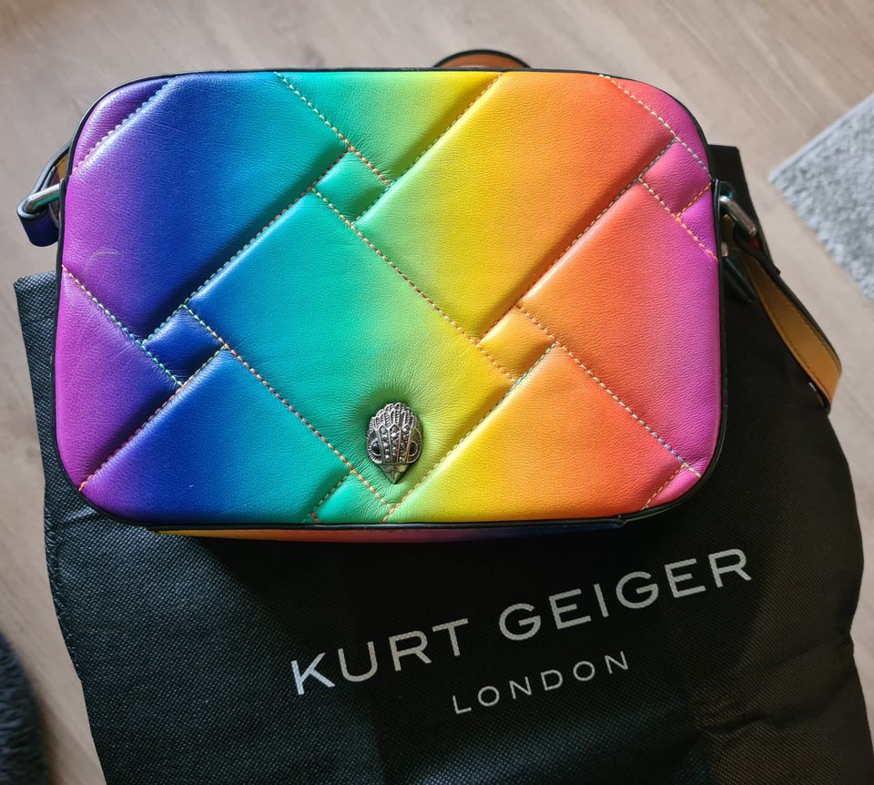 Uusi Kurt Geiger värikäs crossbody nahkalaukku