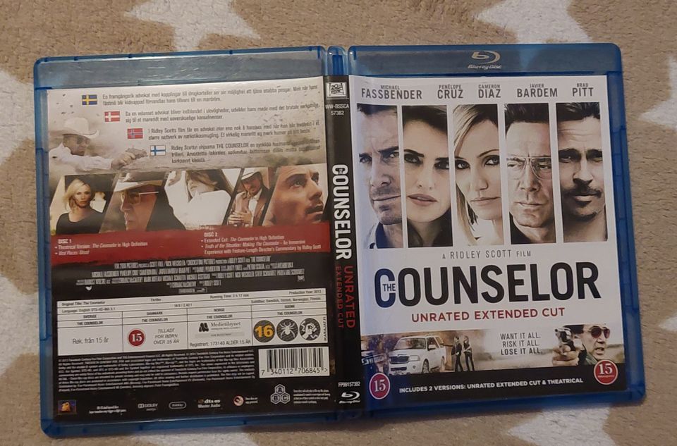 The Counselor, Unrated extended cut 2 x Bluray