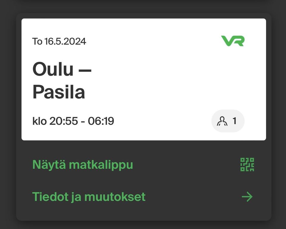 Oulu - Pasila 16.5.2024