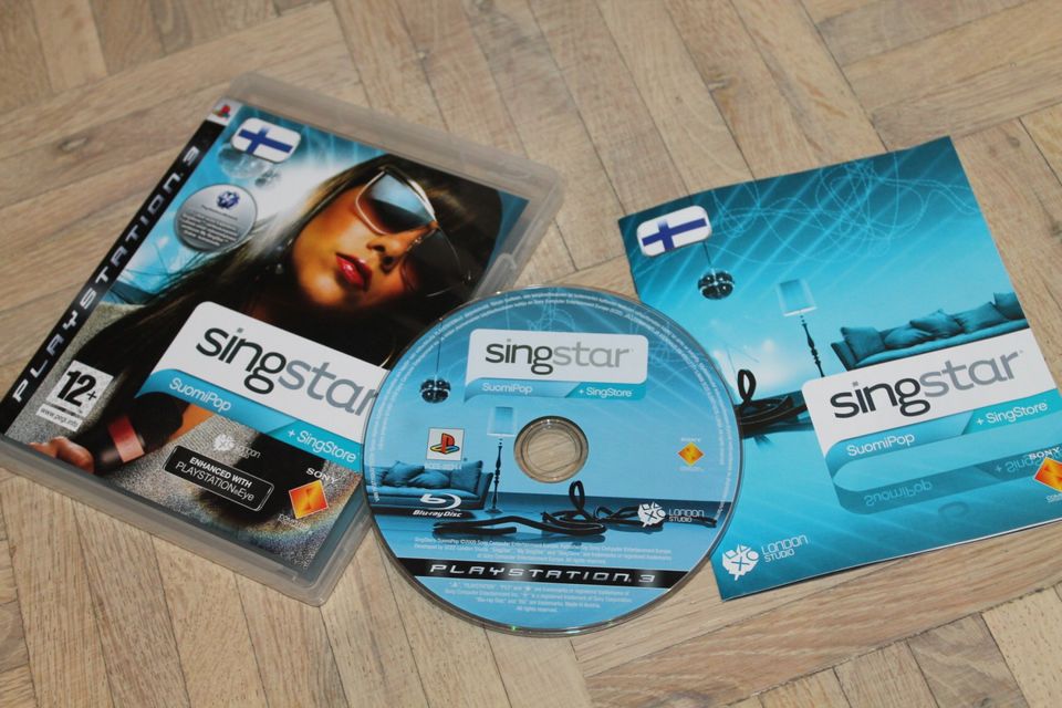 Singstar peli Suomipop Playstation 3 PS3 Suomi Pop + ohjeet kuin uusi
