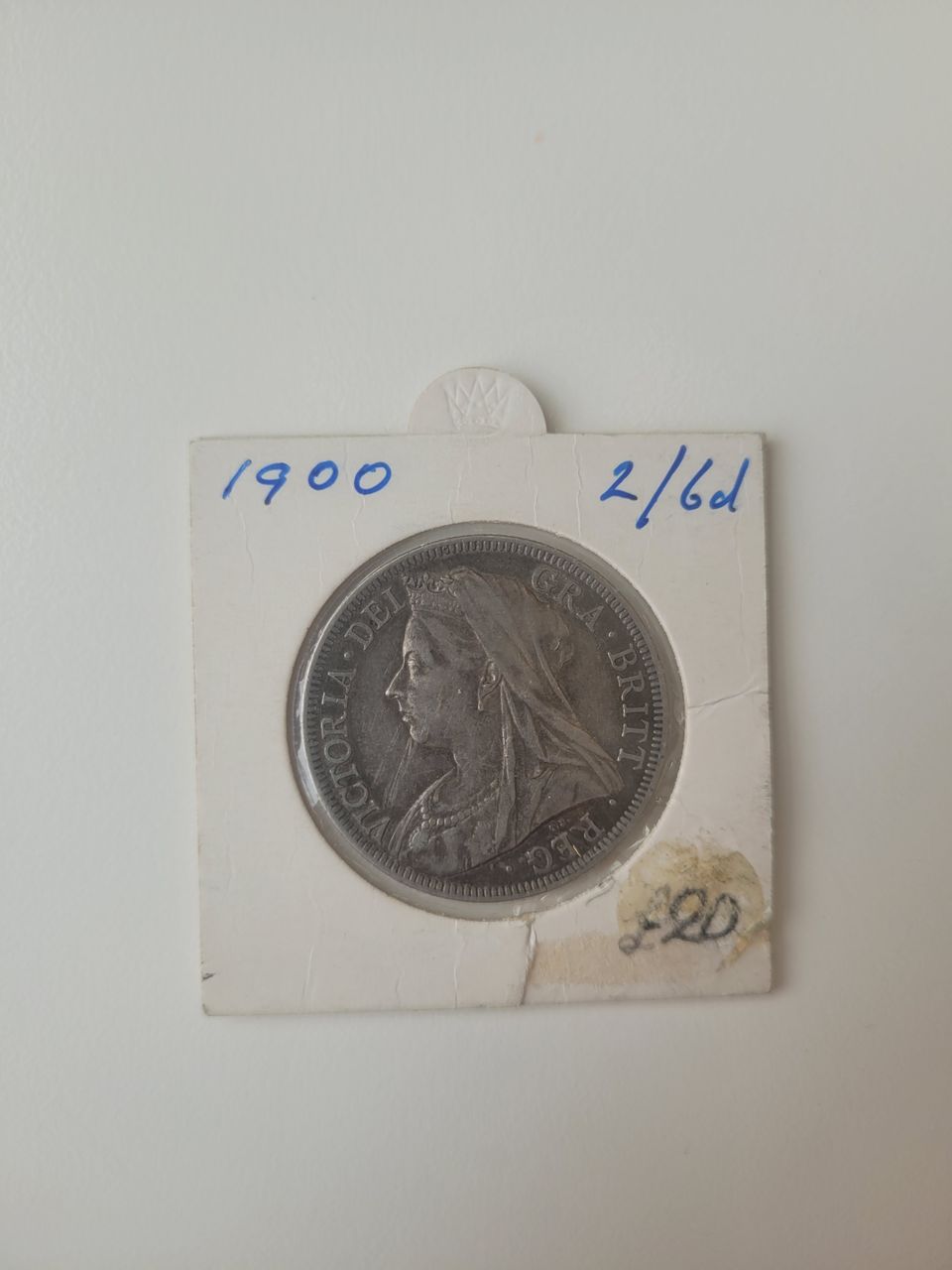 1900   Queen  Victoria  Half  Crown  (2/6d)  Silver  (92.5%)  Coin
