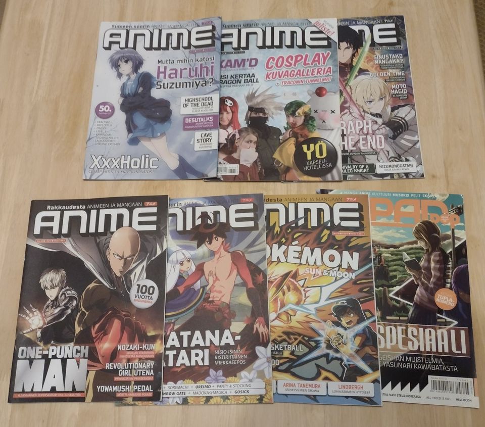 6 kpl Anime-lehtiä ja yksi Japanpop-lehti