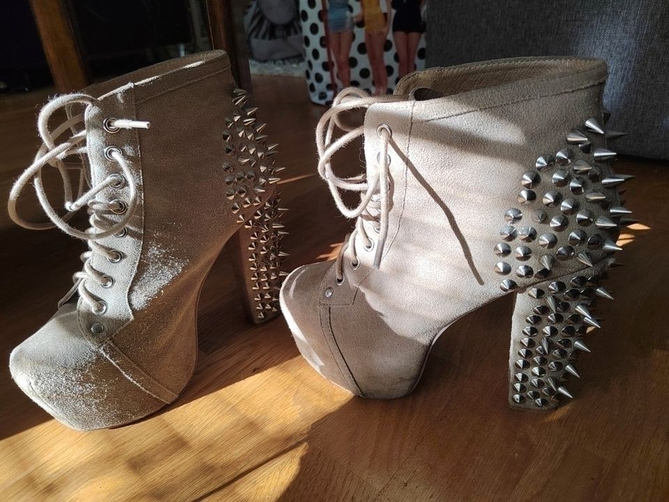 Jeffrey Campbell Lita Spike 38 Taupe mokkanahka