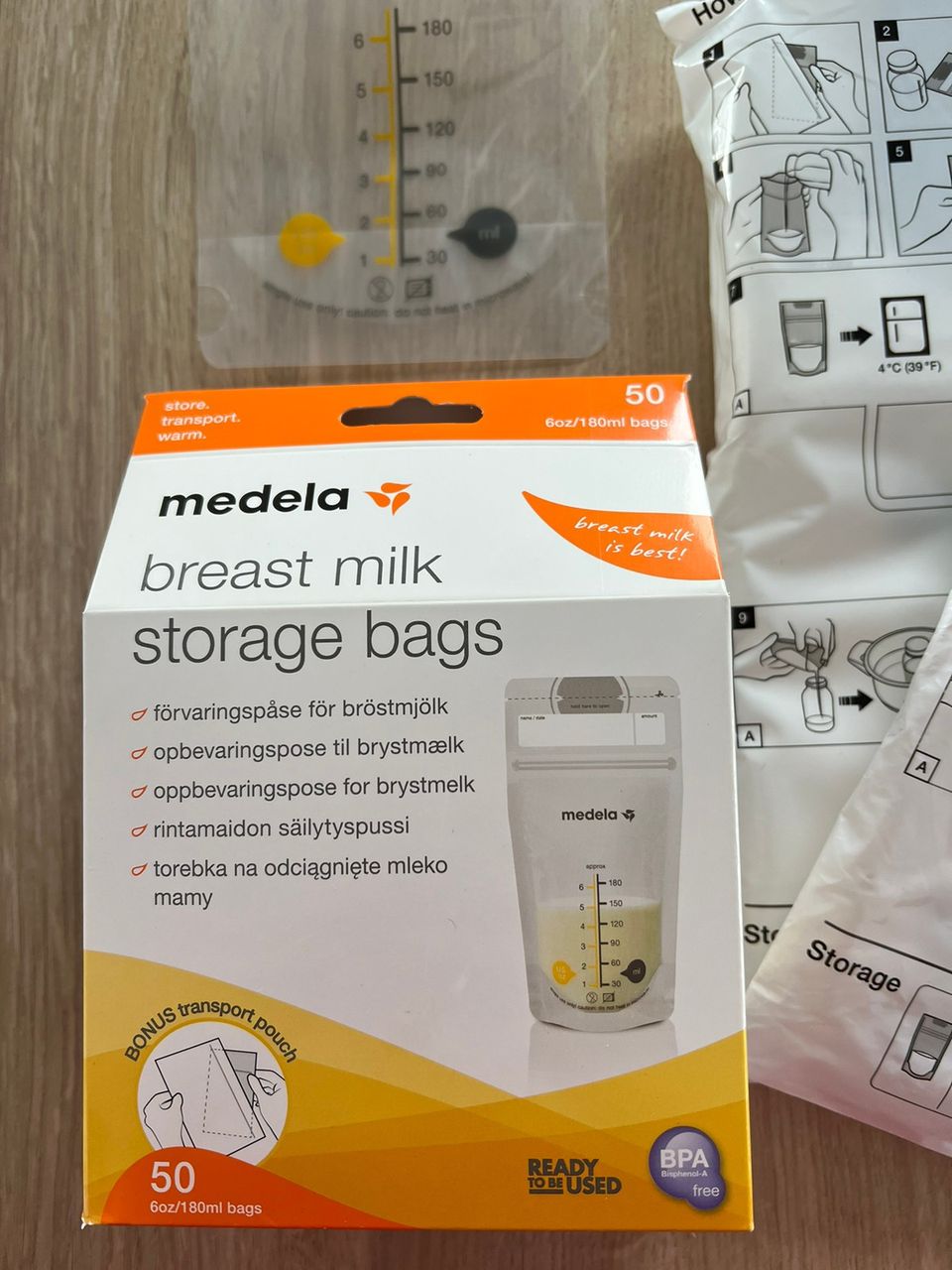 Medela:n rintamaidon säilytyspussit/ 32 kpl.