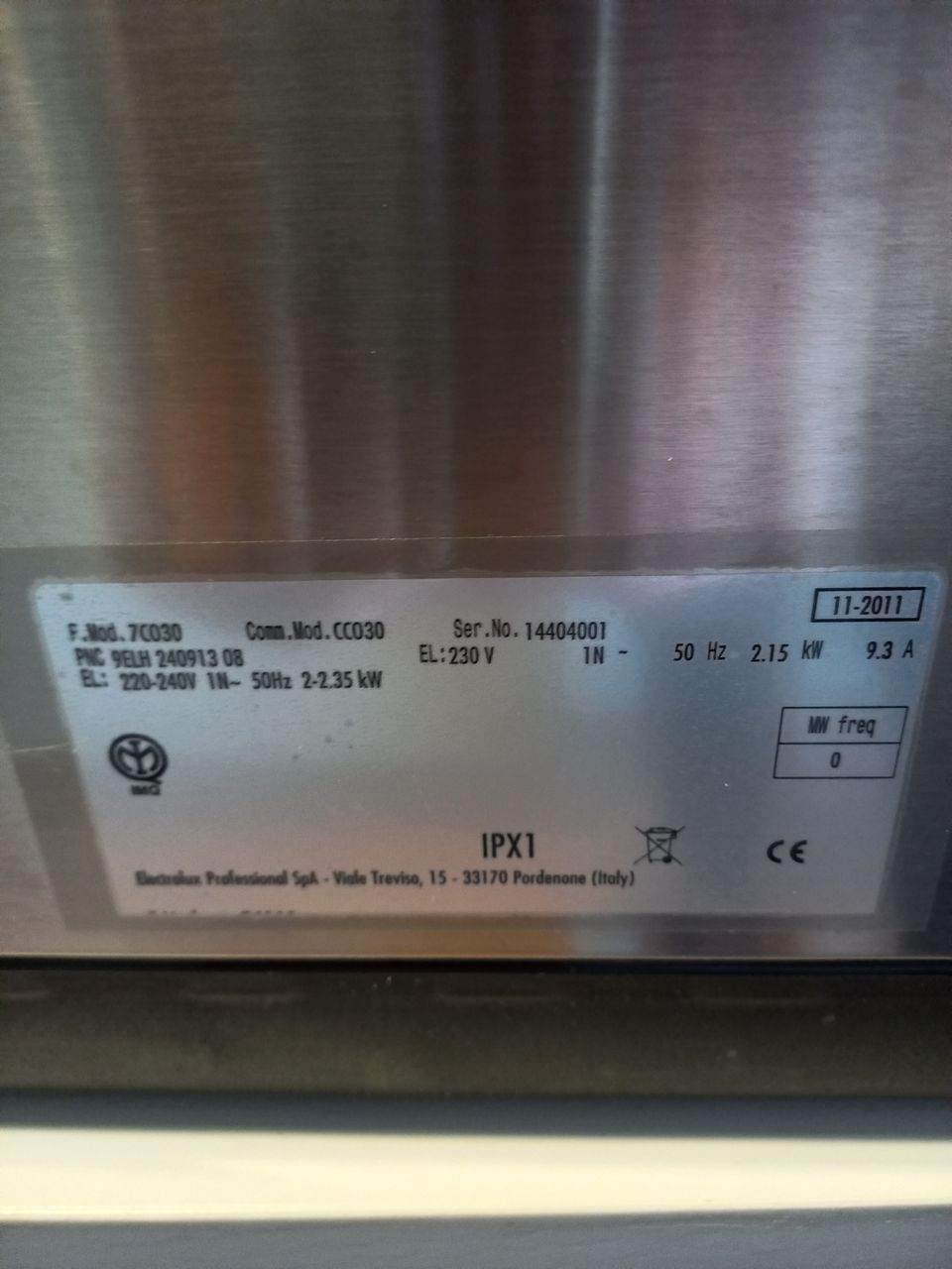 Electrolux 7c030 kiertoilma uuni