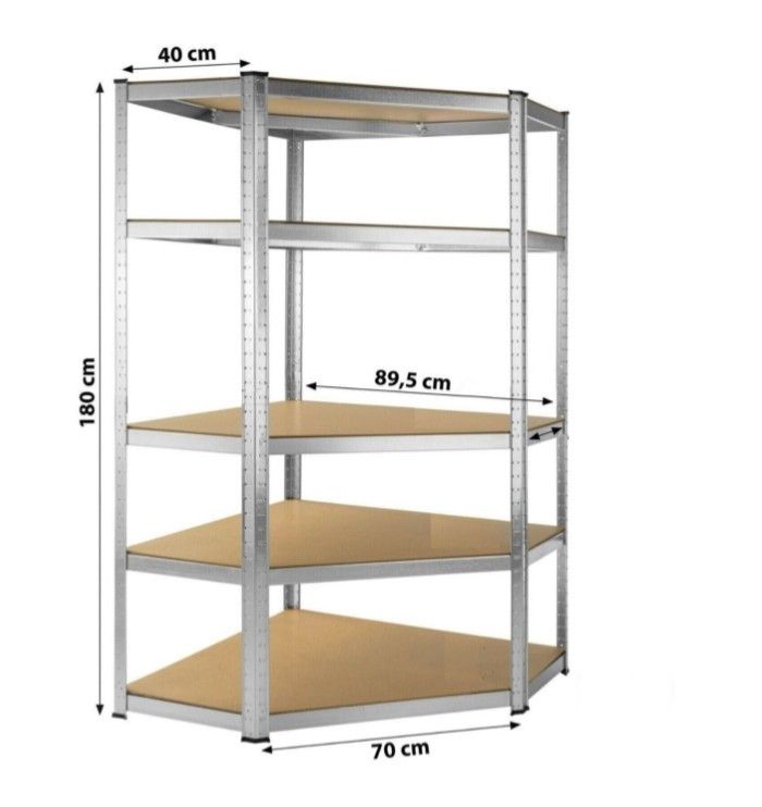 Timco 90x45x180 cm nurkkavarastohylly