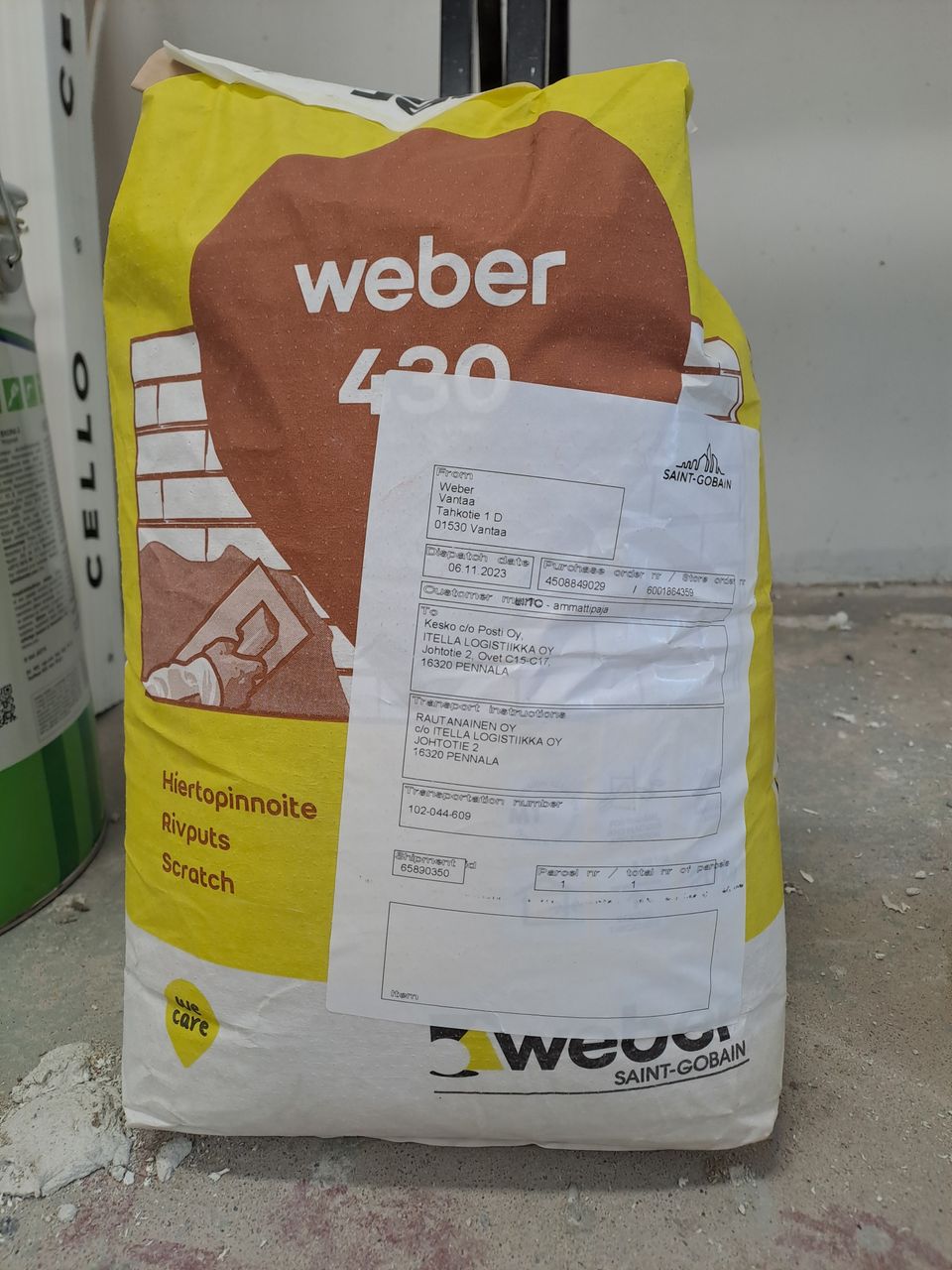 Hiertopinnoite Weber 430 (20kg)