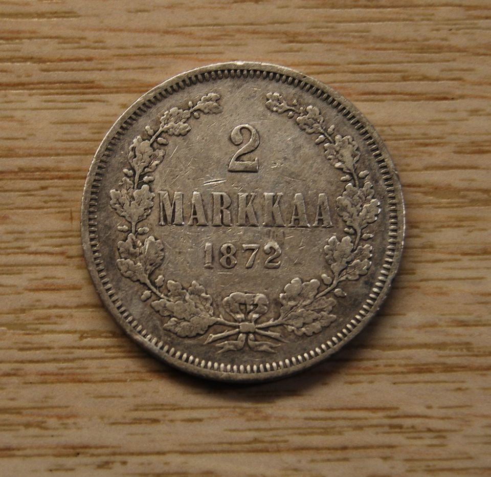 Hopeaa 2 Markkaa 1872 Aleksenteri II