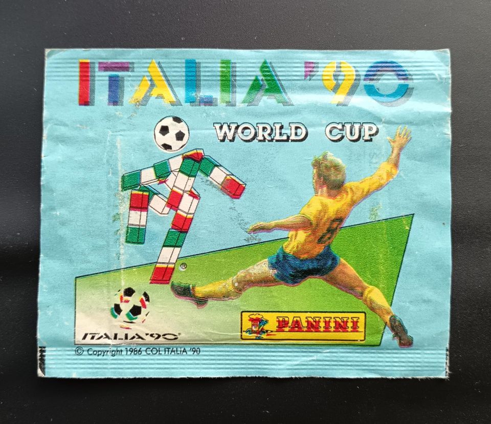 Panini World Cup 1990 avaamaton paketti