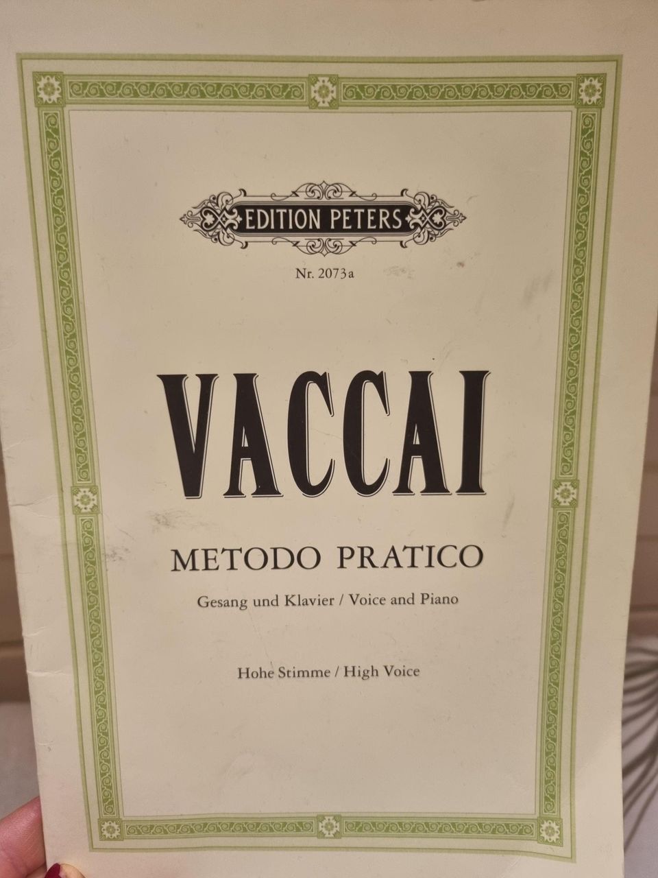 Vaccai, Metodo Pratico - lauluvihko