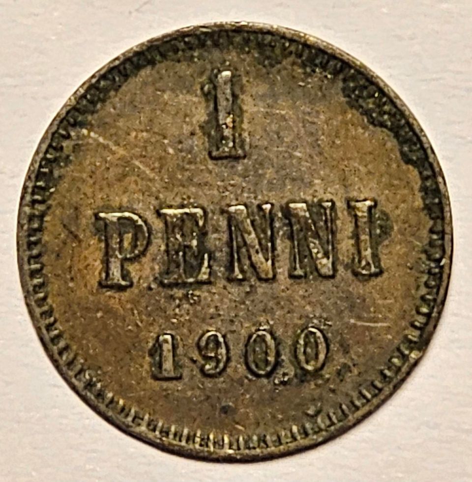 1 penniä vuodelta 1900