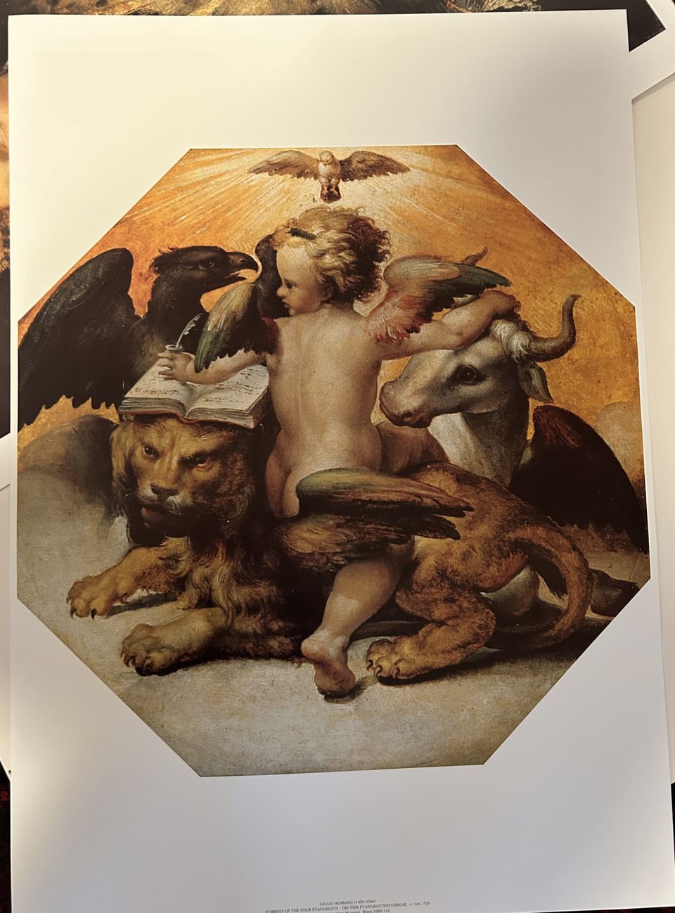 Taidejuliste Giulio Romano: Symbols of the Four Evangelists (c. 1520)