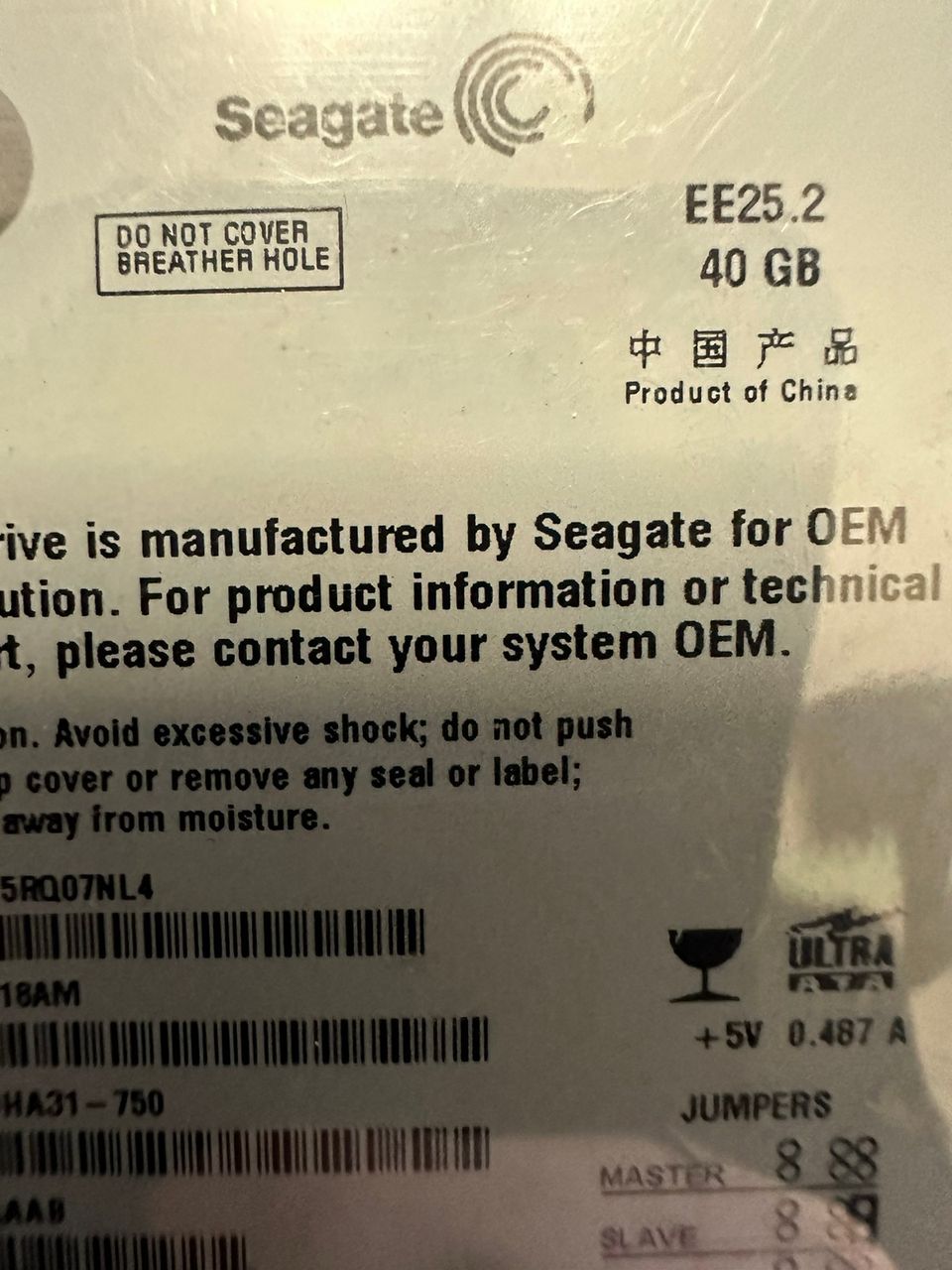 Seagate 40gb 2.5” ide