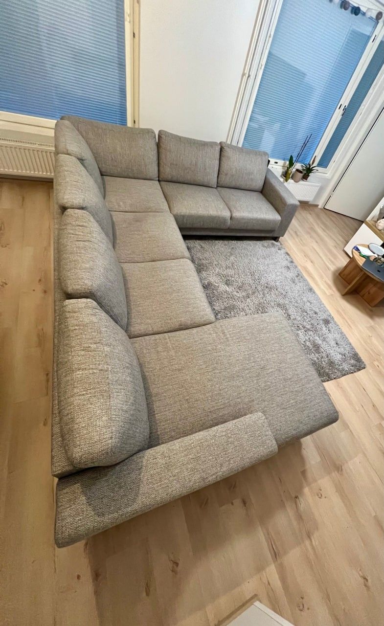 Comfortable L-Shaped Sofa – Grey