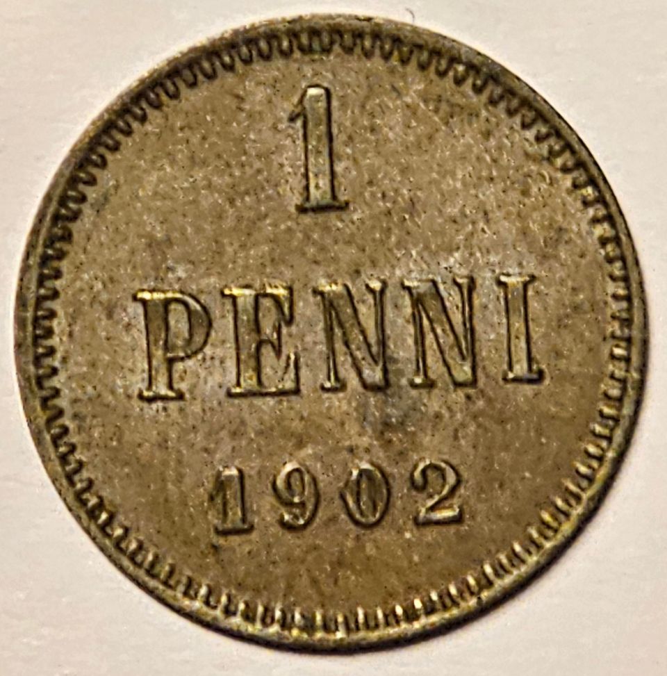 1 penniä vuodelta 1902