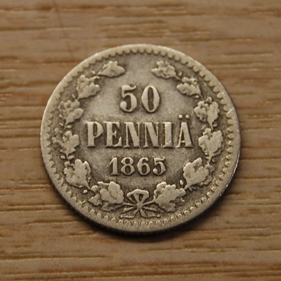 50 penniä 1865, Hopea, Aleksanteri II