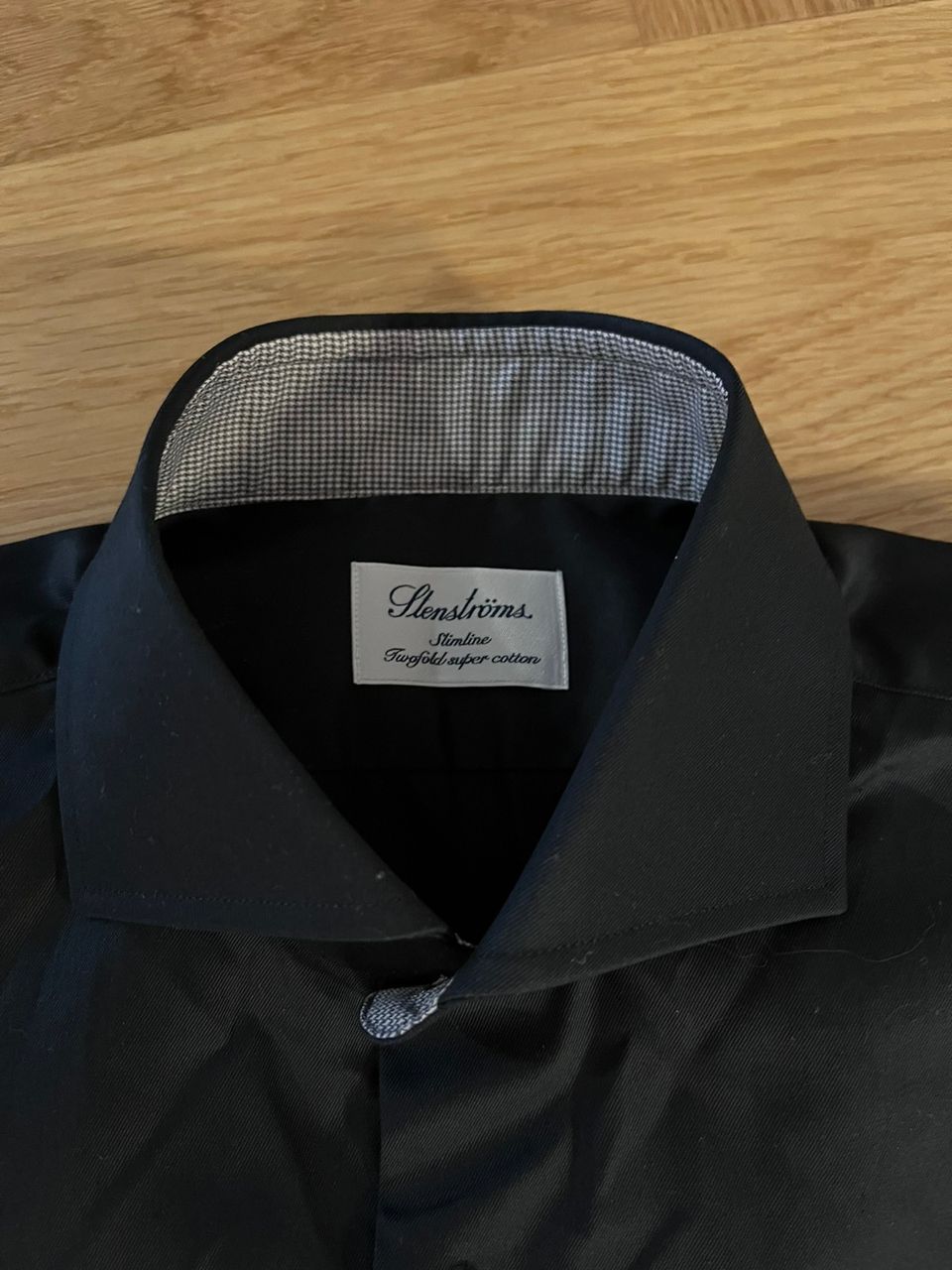 Stenströms Slimline Contrast Shirt Black (38, ovh. n. 180 €)