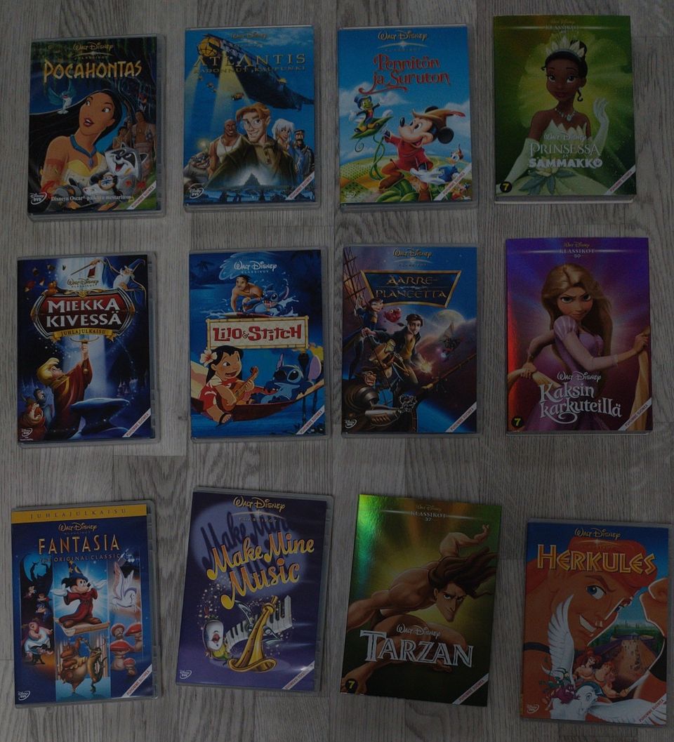 Walt Disney klassikot dvd:t 12 kpl
