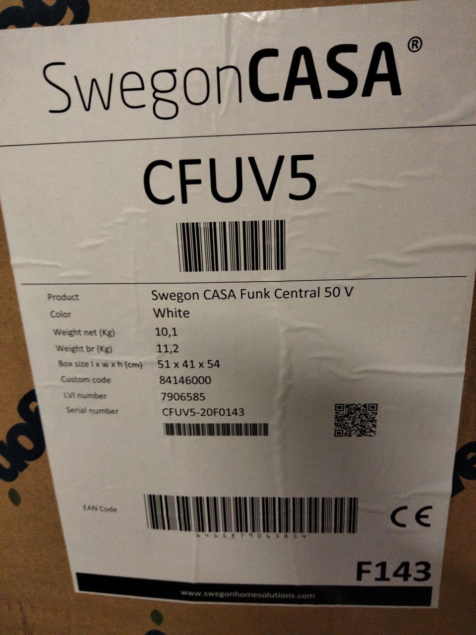 Swegon casa funk central 50v