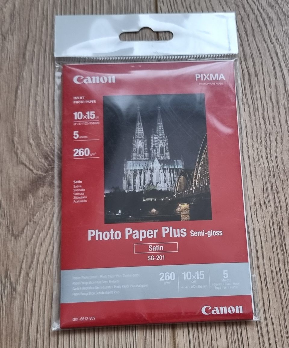 Canon Photo Paper Plus SG-201 260gsm 10x15cm valokuvapaperi 5 kpl