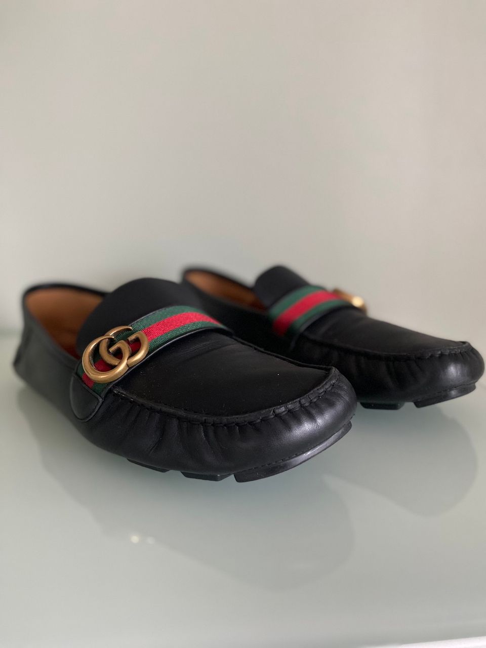 Gucci Leather Driver With Web