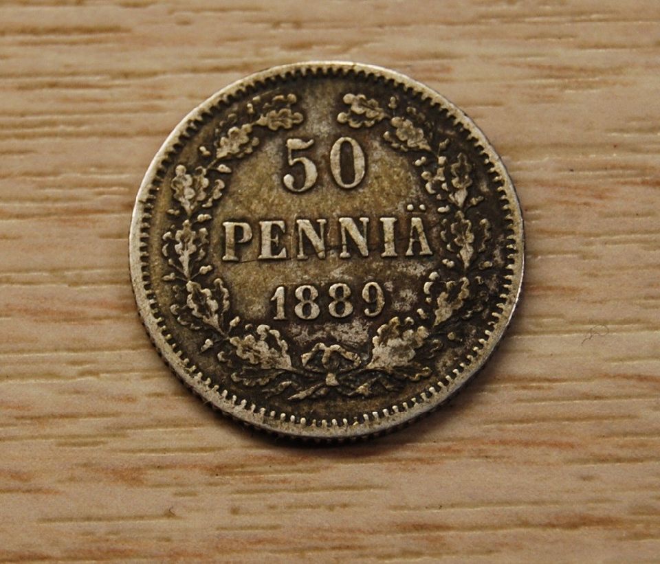 Suomi, 50 penniä 1889, Hopeaa, Aleksanteri III