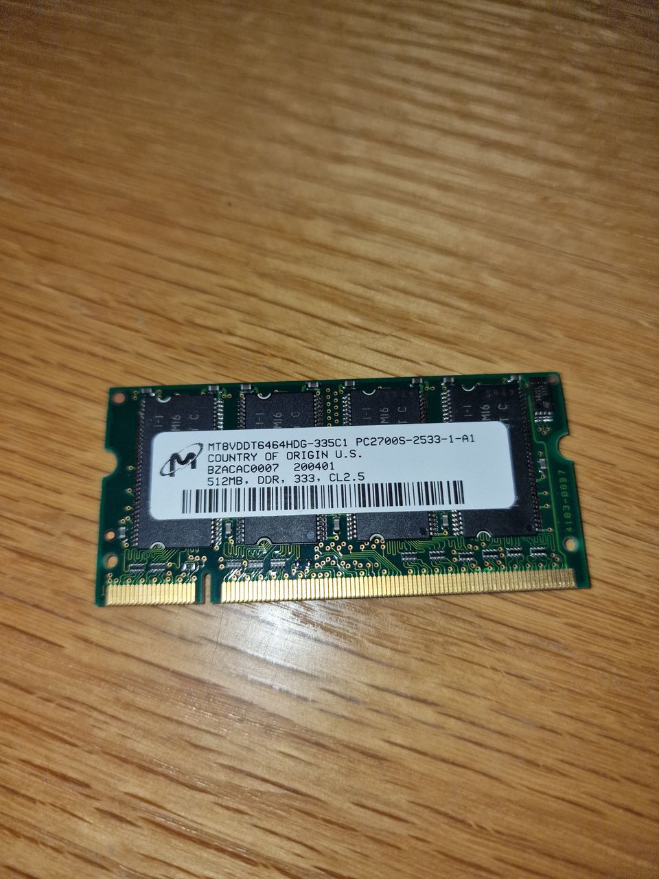 IBM 512MB SODIMM DDR 333 PC-2700 FRU 31P9833 notebook RAM memory