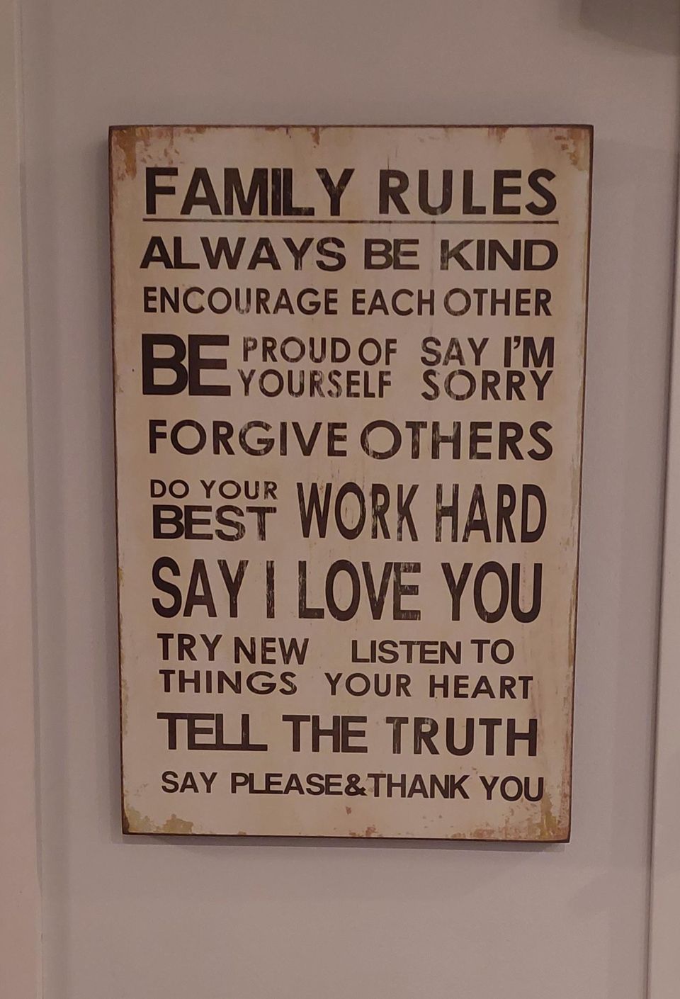 Family rules 40x60x3 cm
