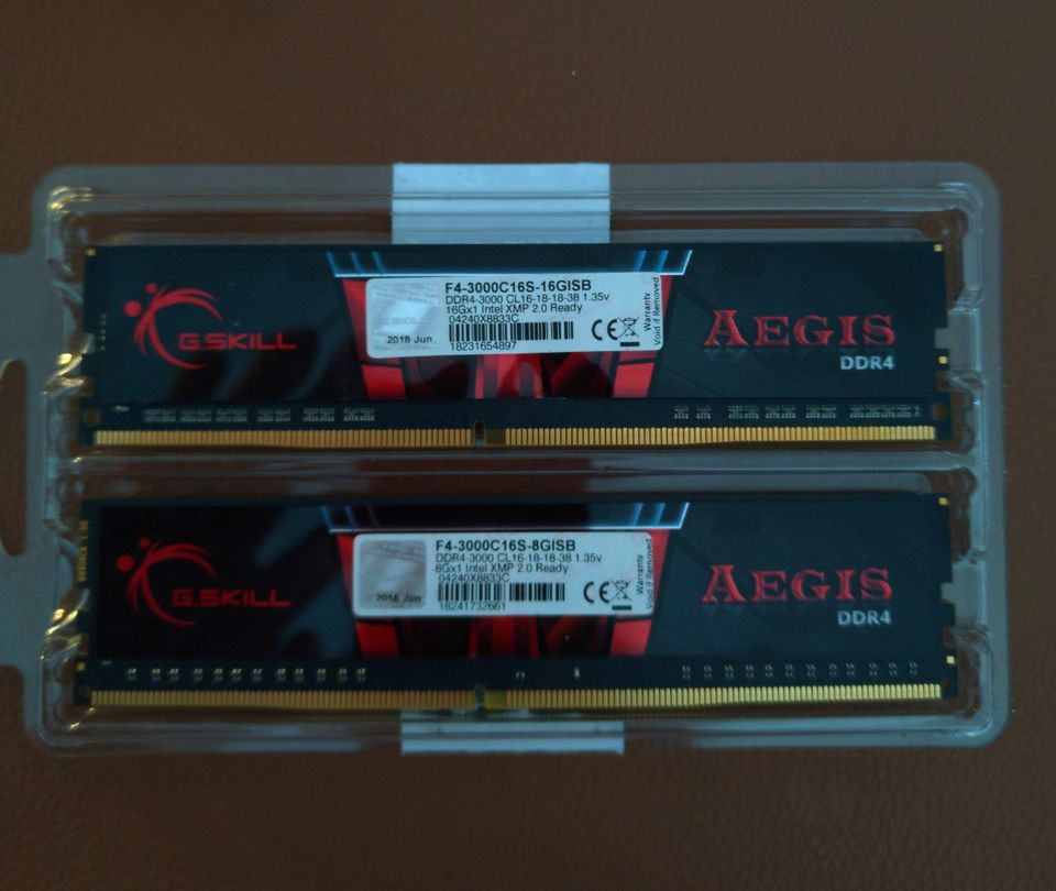 DDR 4 G. Skill aegis one single 8 gb