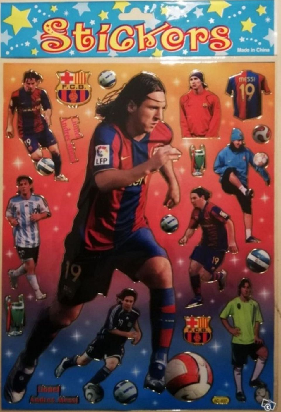 Lionel Messi, Batman, Spiderman ja Superman tarra-arkit