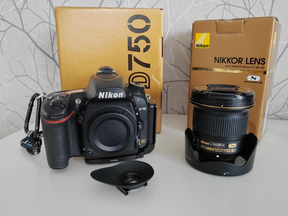 Nikon d750+objektiiveja ym