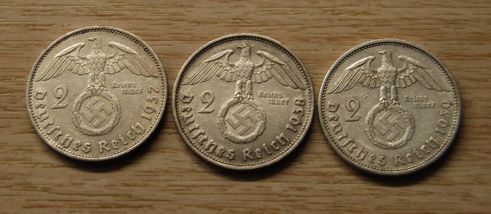 Hakaristi, NATSISAKSA 2 Reichsmark 1937-1939, Hopea