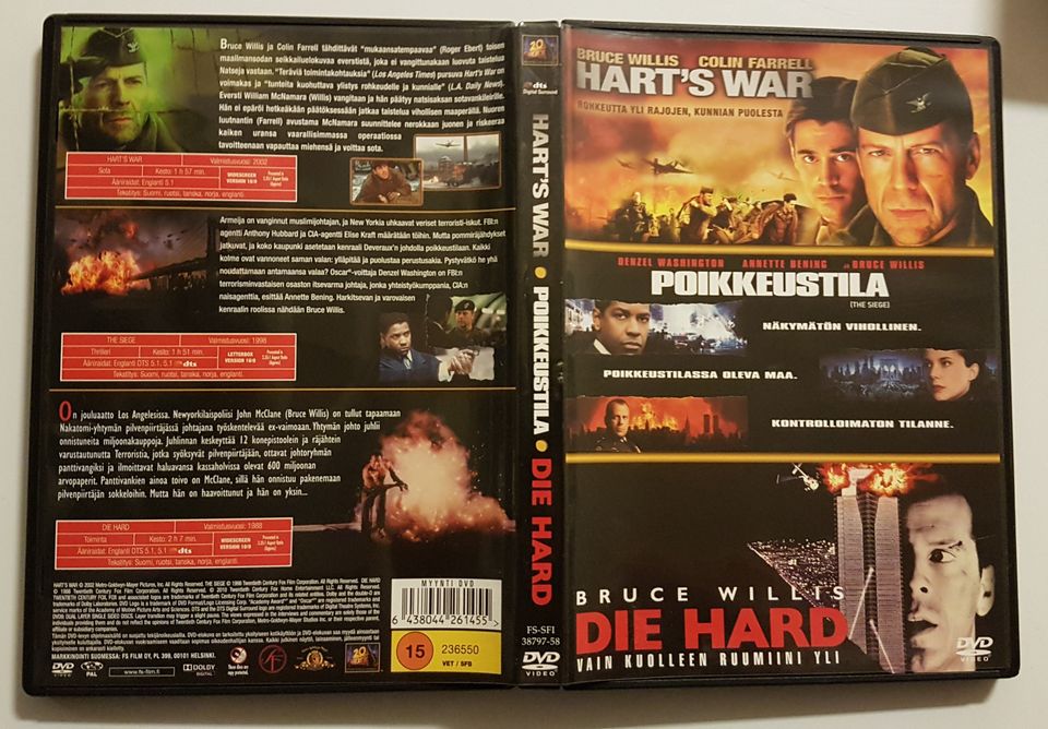 Hart's war - Poikkeustila - Die Hard  3 elokuvan box  DVD