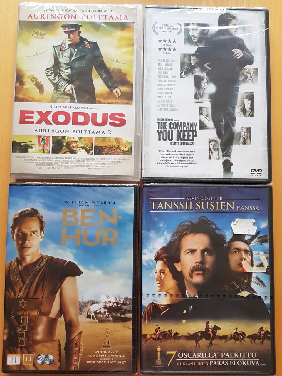 Dvd kotikirjastosta uudet muoveissa Exodus; Ben Hur; Company you keep