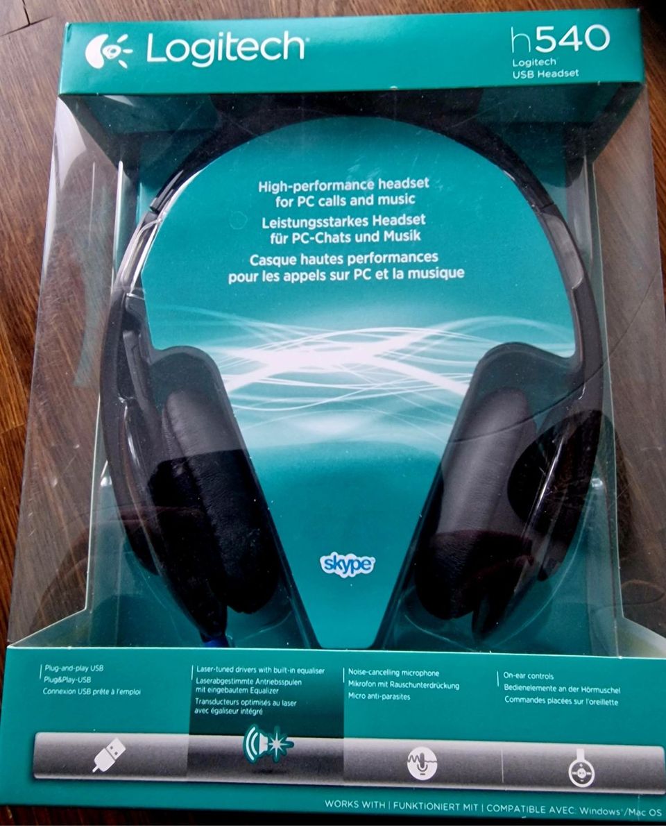 Kuulokkeet Logitech H540, (uudet avaamattomassa pakkauksessa, OVH uutena 60